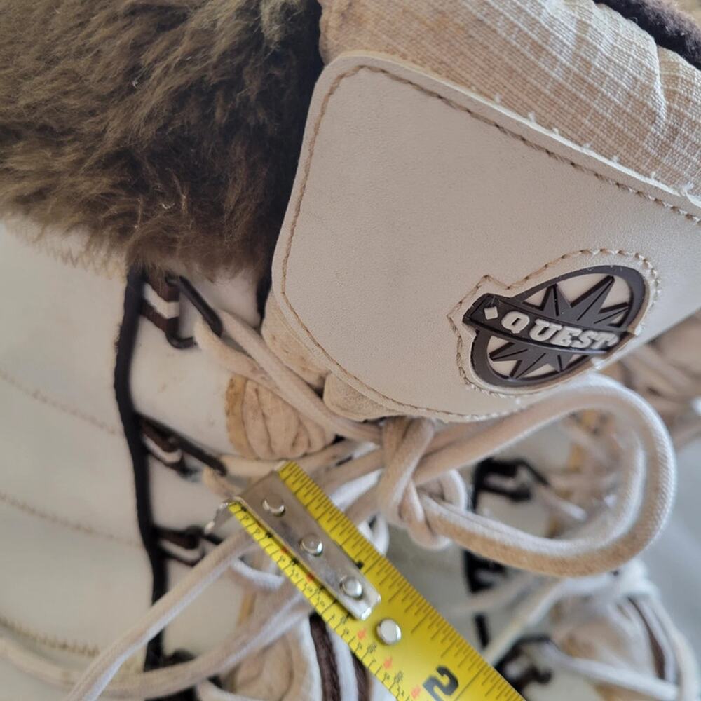 QUEST Glacier Snow Boots Womens Size 10 White Brown Thinsulate Snow Winter - Picture 5 of 12